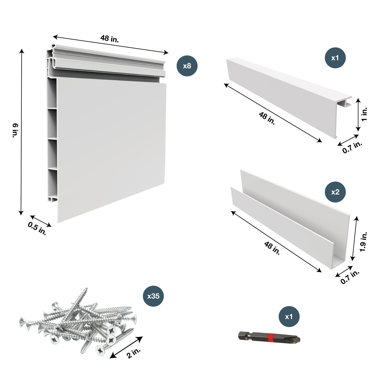48" x 48" PVC Panel Kits