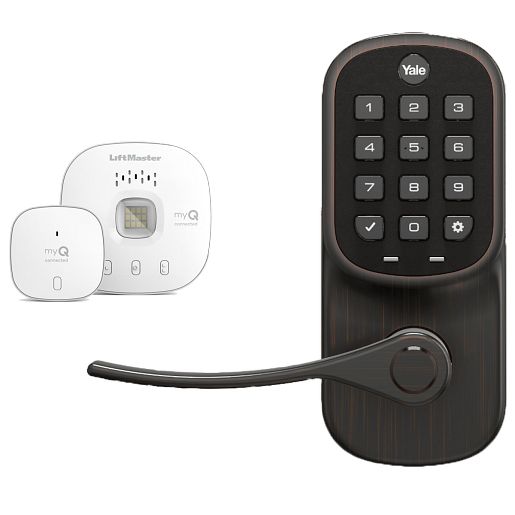 Yale | LiftMaster Smart Keypad Lever with Smart Garage Control - Oil Bronze